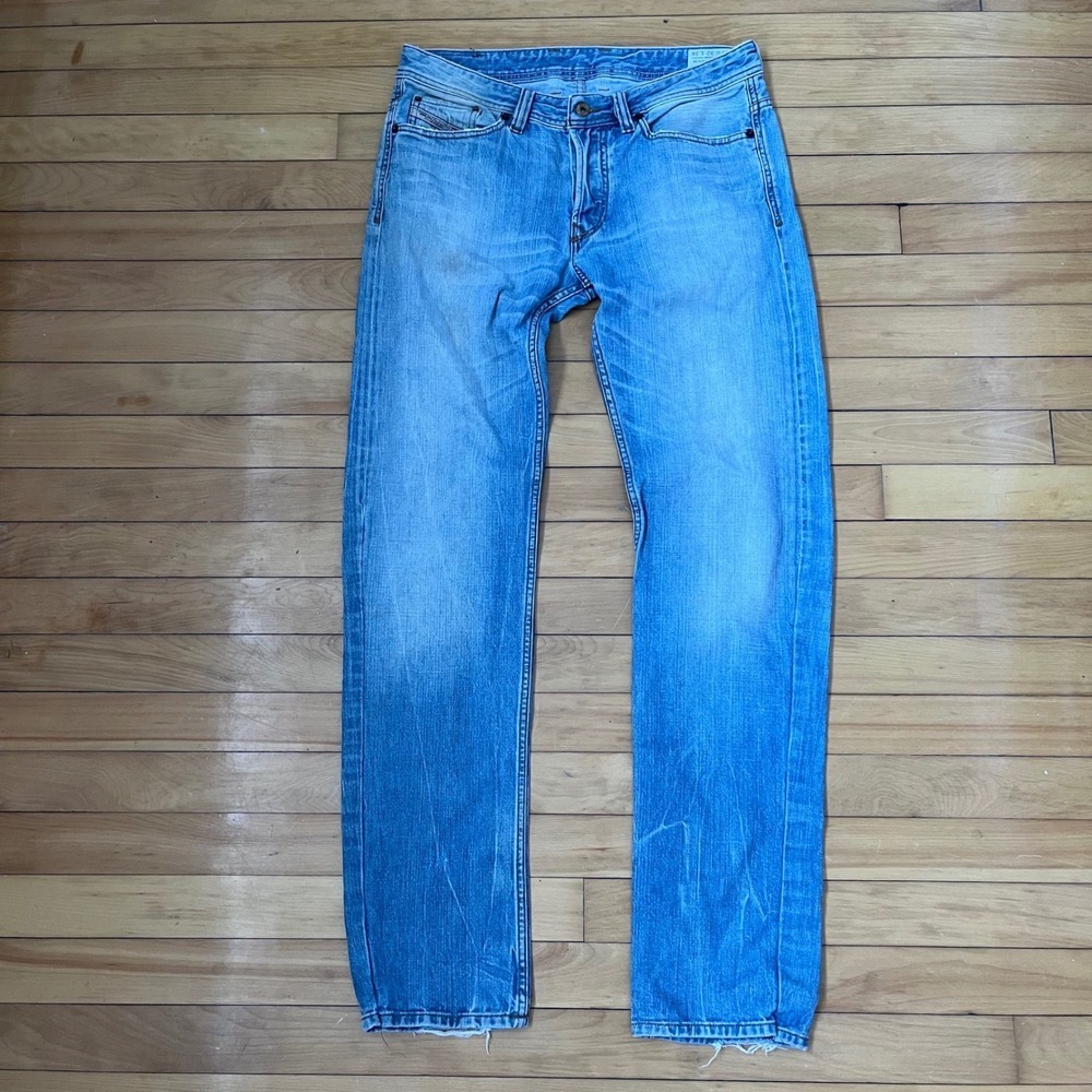 Diesel Viker Regular Straight Leg Jeans Light Wash Blue Denim 32x34 008Y7 Mens